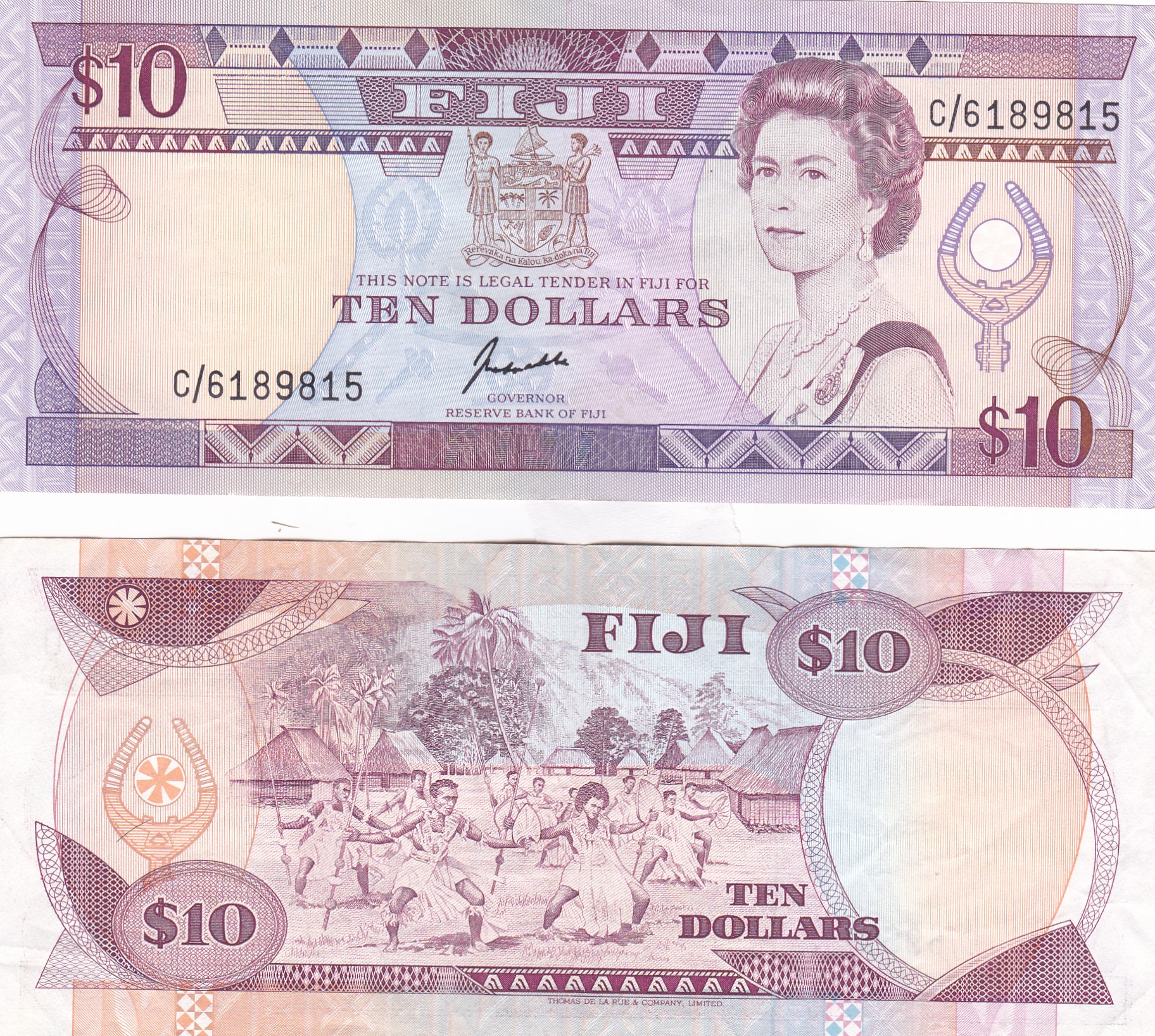 Fiji #92/XF  10 Dollars